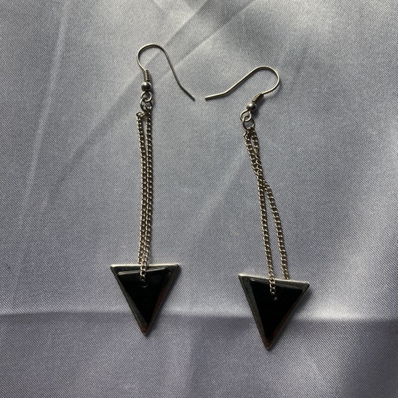 Triangle Drop Earrings - Picture 2 of 11